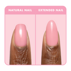 Bubble Gloss - Builder Gel on natural and extended nails featuring a glossy bright sheer bubblegum pink manicure
