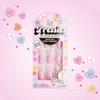 CRAZY FOR CANDY HEARTS - Pressies | Short Medium | Round with pastel candy heart designs for fun at-home manicures