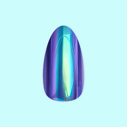 Electric Blue Iridescent Chrome - Press On | Medium | Almond