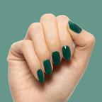 Fiddlefig - Gel polished nails in rich leafy green for a fresh, long-lasting mani by Olive and June