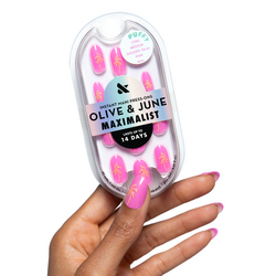Golden Palm Pink - Press On | Medium | Oval