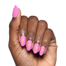 Golden Palm Pink - Press On | Medium | Oval