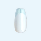 Icy Blue Velvet - Press On | Medium | Coffin nail with shimmering blue velvet cat eye effect and tonal polish finish
