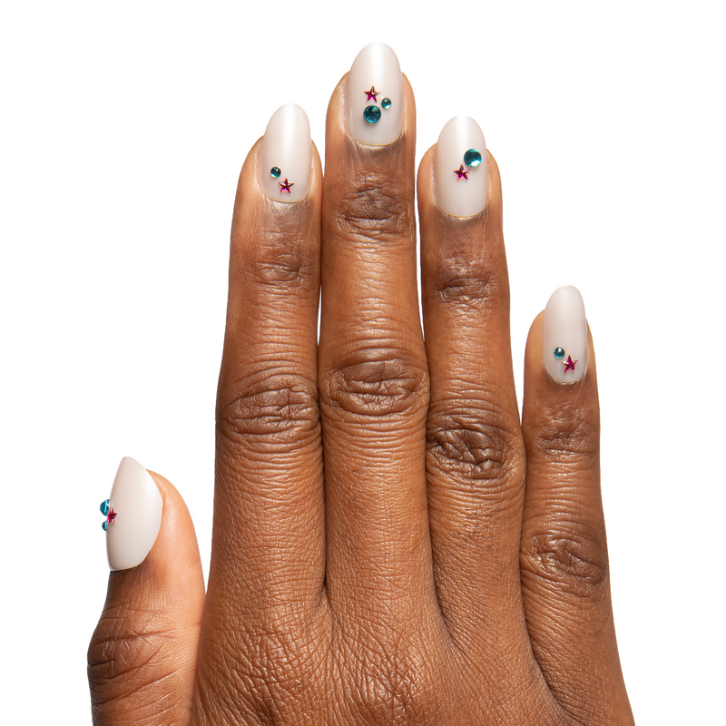 Iridescent Gem Party - Press On | Medium | Oval - Press-On