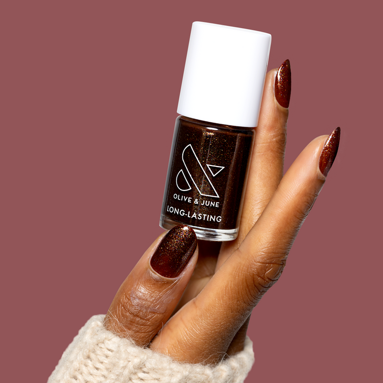 Museum Date polish shimmery chocolate brown