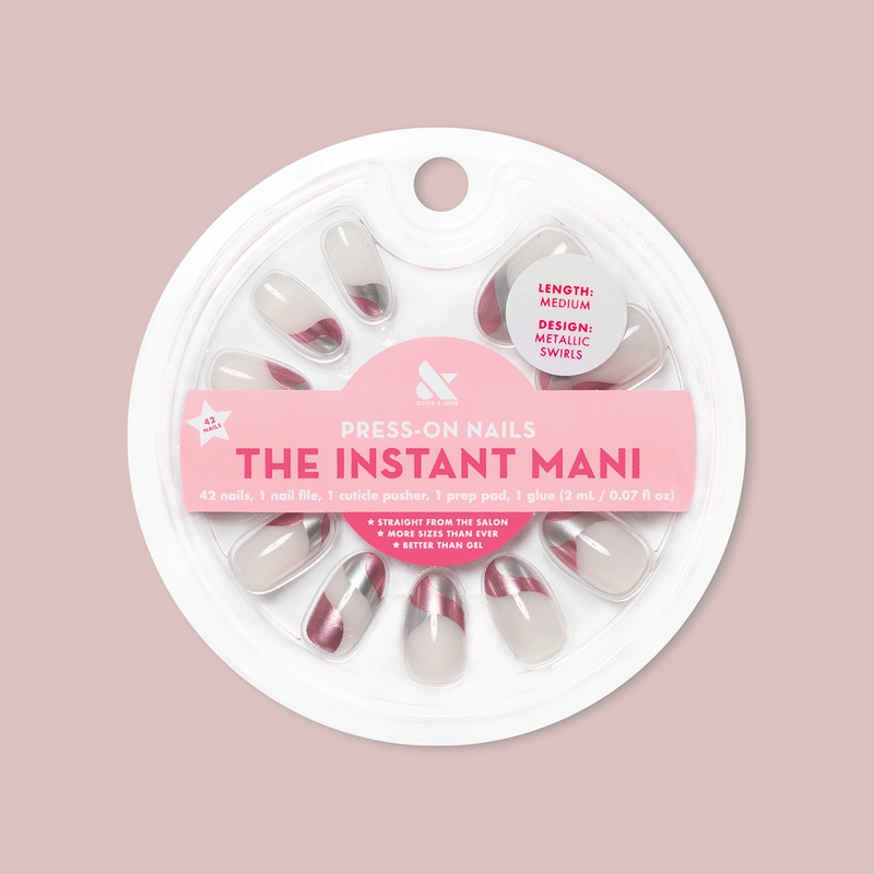 Metallic Swirls - Press-On | Medium | Oval 