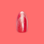 Red Illusion Velvet French - Press On | Medium | Almond false nail with cherry red velvet finish and subtle french tip effect
