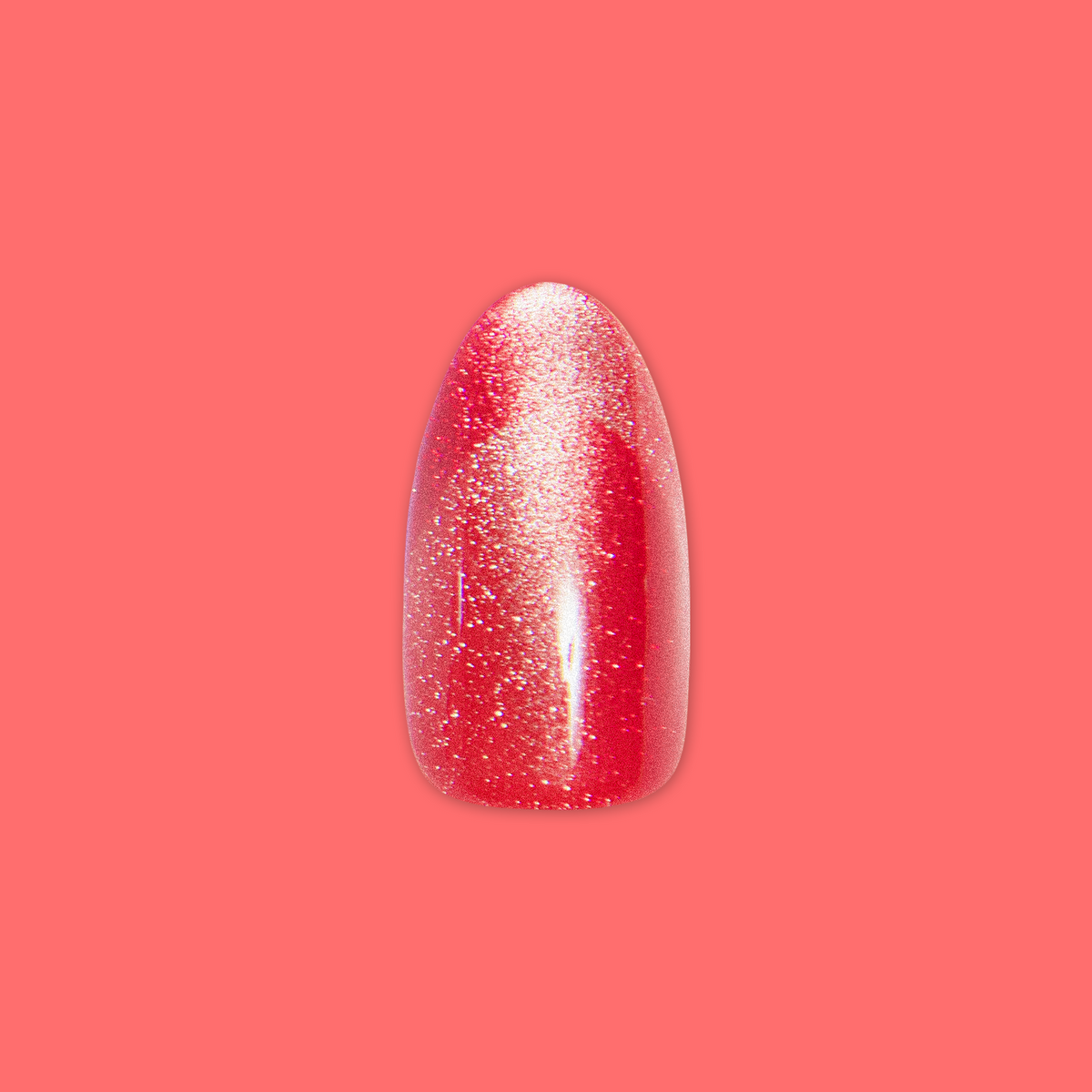 Red Illusion Velvet French - Press On | Medium | Almond false nail with cherry red velvet finish and subtle french tip effect