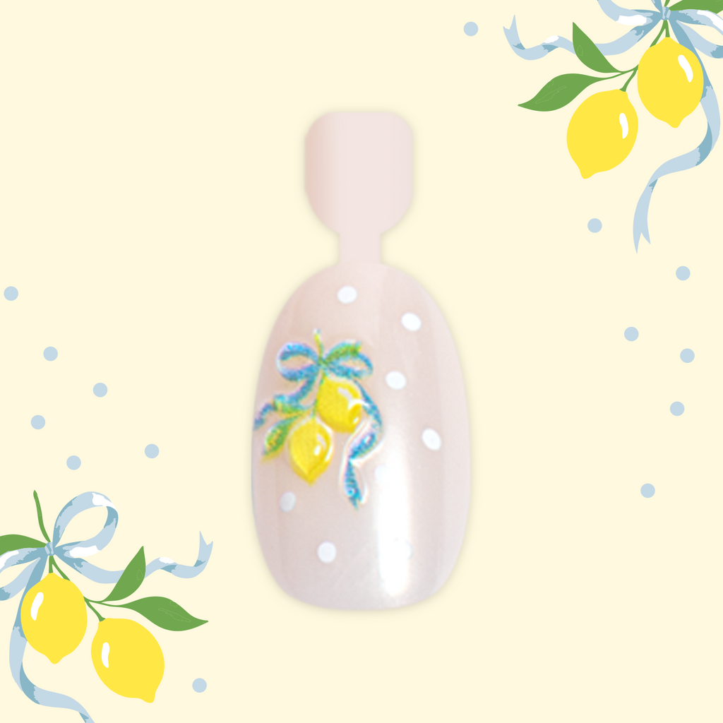 Lemon Polka Dot Party  - Pressies | Short Medium | Round
