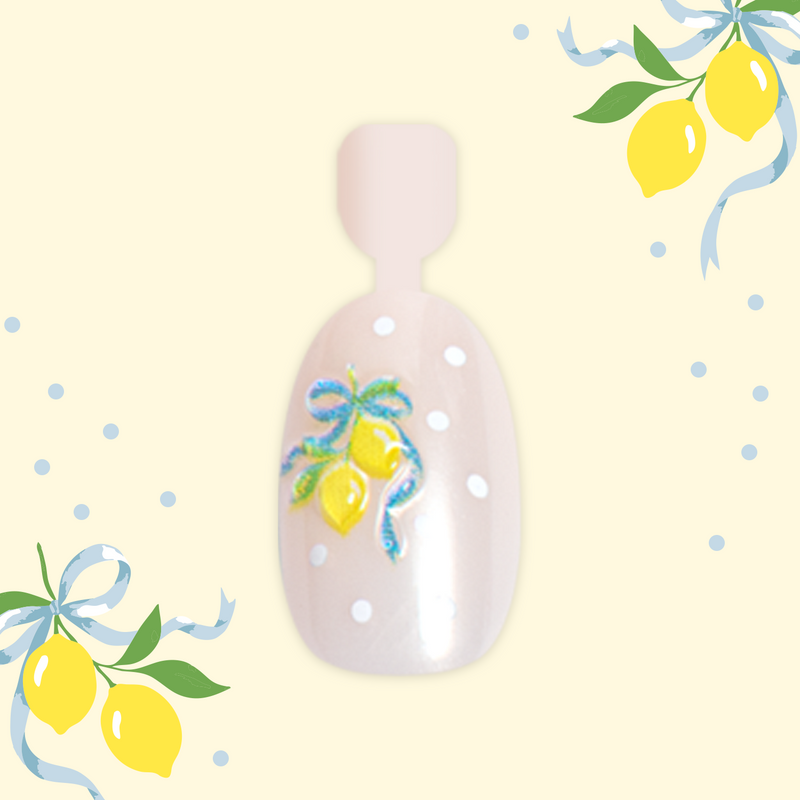 Lemon Polka Dot Party  - Pressies | Short Medium | Round - Pressies