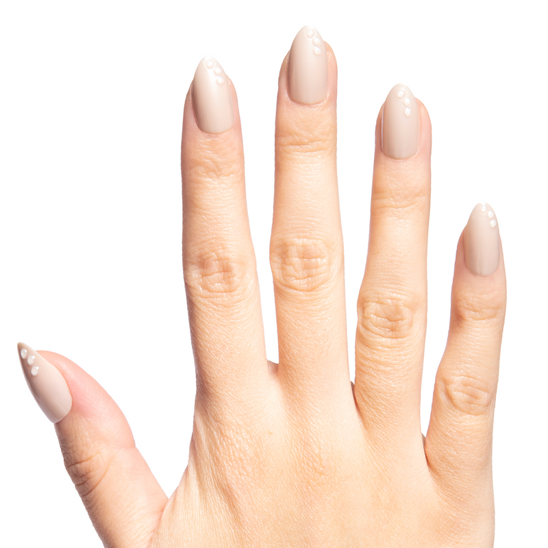 Sandy Beach Pearls - Press On | Medium | Almond - Press-On