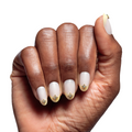 Starburst Gem Glazed Butter French  - Press On | Medium | Oval single nail