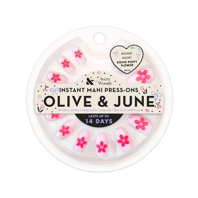 Stevie Puffy Flower - Press On | Short | Round Stevie Puffy Flower - Press On | Short | Round  Press-On