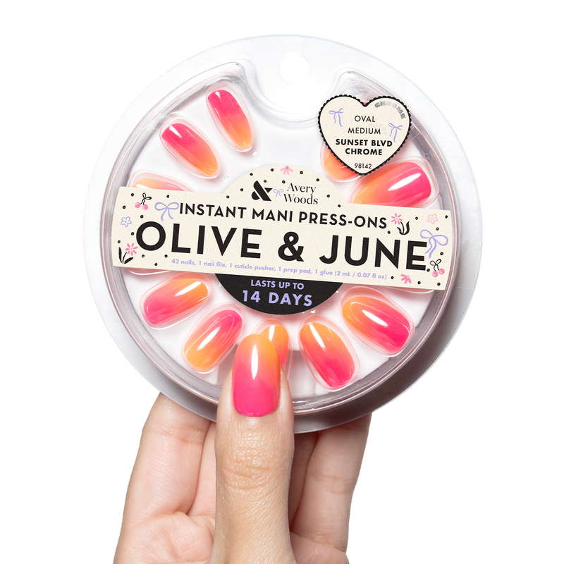 Sunset Blvd Chrome - Press On | Medium | Oval