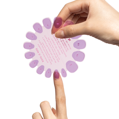 Brave Blush | Extra Short | Round - Tab Press-On nails in pastel pink with non-damaging tabs for quick mani