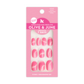 Tonal Pink Swirls - Tab Press On | Short | Round thumbnail