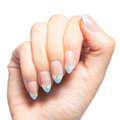 Tropical Flower French - Press On | Medium | Almond single nail ugc