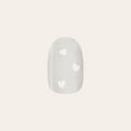 Velvet Pearly Hearts - Tab Press On | Extra Short | Round single nail