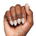 Pearlescent Puffy Gold Swirls - Press On | Medium | Oval thumbnail