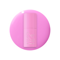 Permanent Vacation - Gel bright pink gel polish bottle on matching pink background for a mani or pedicure