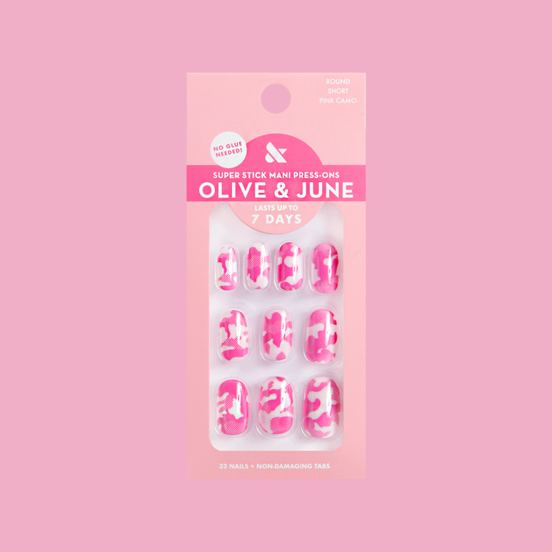 Pink Camo - Tab Press-On | Short | Round 