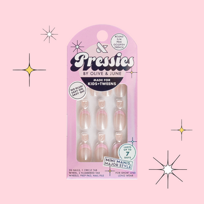 Pink Goldfish French - Pressies | Short Medium | Round Pink Goldfish French - Pressies | Short Medium | Round  Pressies