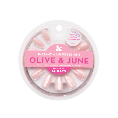 Pink Starburst - Press-On | Medium | Almond Pink Starburst - Press-On | Medium | Almond  Press-On