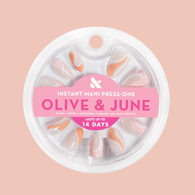 Pink Swirl Mixed Pack - Press-On | Medium | Almond 