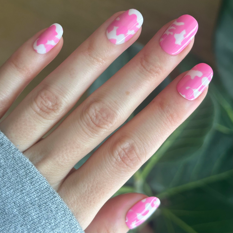 picture of Pink Camo - Tab Press-On | Short | Round