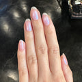 Bestsellers Gel Polish Set showing natural nails with soft pink iridescent gel polish for a subtle at home manicure thumbnail