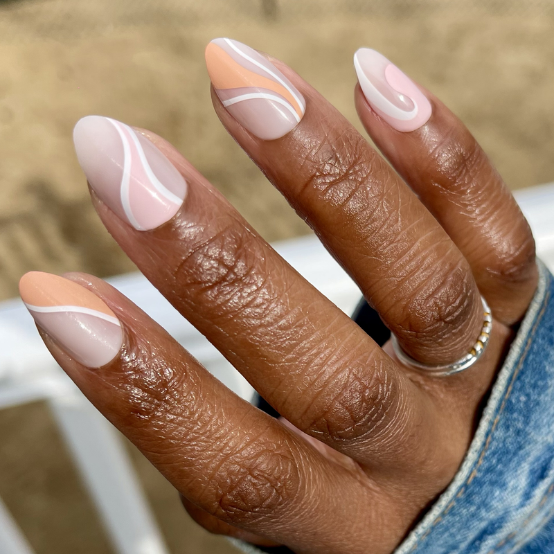 picture of Pink Swirl Mixed Pack - Press-On | Medium | Almond