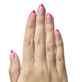 Pink Velvet French - Press On | Medium | Almond single nail
