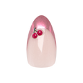 Pink Chrome Puffy Cherry French- Press-On | Medium | Almond single nail ugc