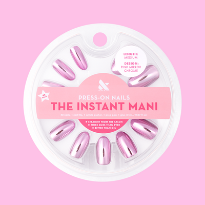 Pink Mirror Chrome - Press-On | Medium | Oval