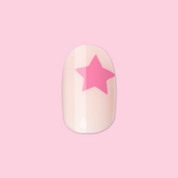 picture of Pink Star Party | Extra Short | Round - Tab Press-On