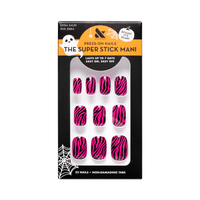 Pink Zebra | Extra Short | Squoval - Tab Press-On 