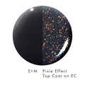 The Pixie Effect Top Coat showing iridescent shimmer effect on black polish for a sparkling manicure finish thumbnail