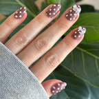 Polka Dots with Bows - Press On | Short | Round