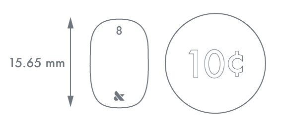 S/M pointer finger nail length is 15.65mm, slightly shorter than the width of a dime