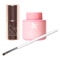 Basics: Primer, Clean Up Brush, Remover Pot - Loyalty Reward set with brush and nail polish remover bottle on white background thumbnail
