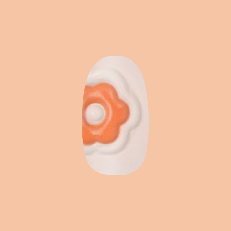 Puffy Bubble Flowers - Press-On | Short | Round second image