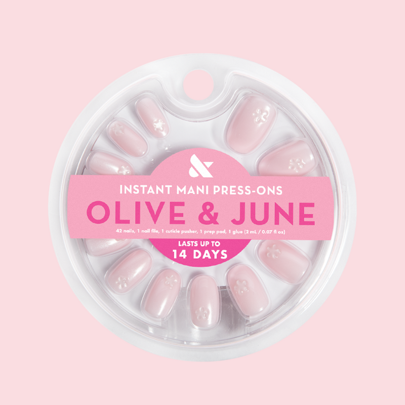 Puffy Floral Metallic - Press-On | Short | Round 