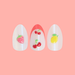 Puffy Fruits - Press-On | Medium | Oval