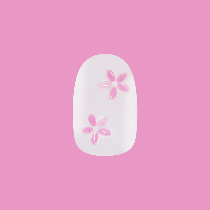 Puffy Petal Iridescent - Press-On | Short | Round second image