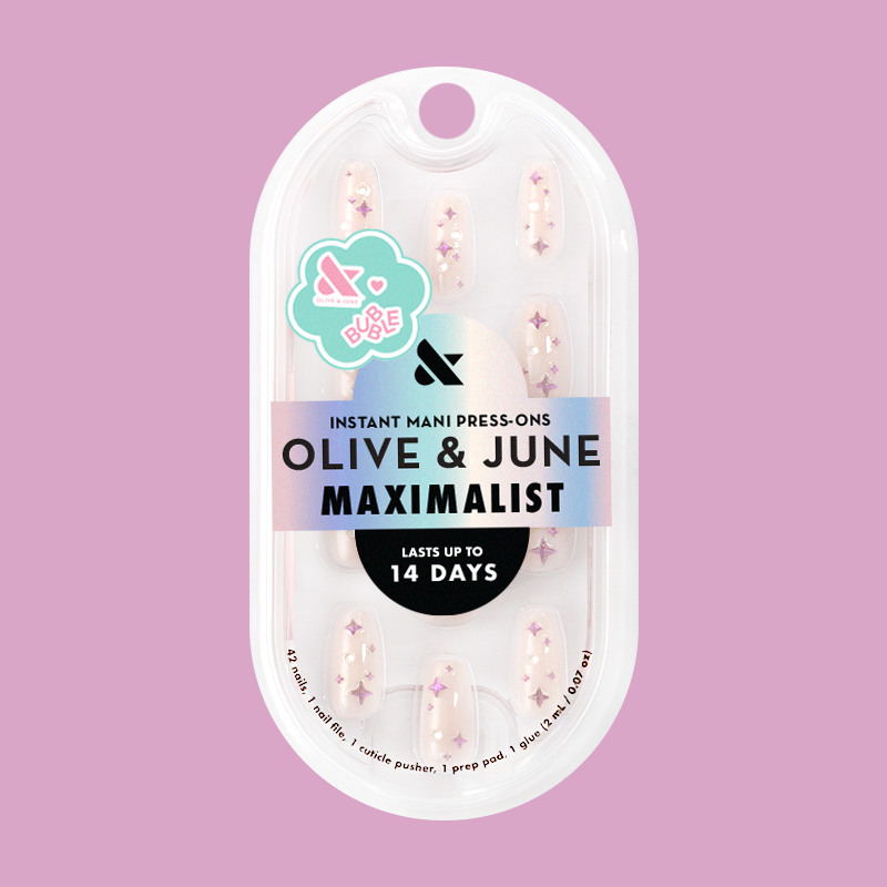 Puffy Sparkles & Pearls - Press-On | Medium | Coffin 