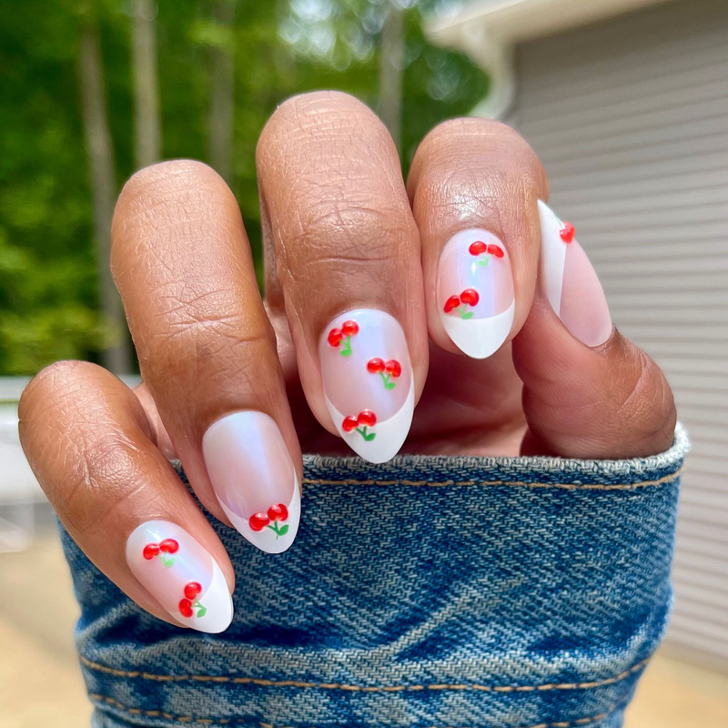 picture of Puffy Cherry French - Press-On | Medium | Almond