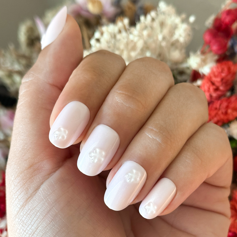 picture of Puffy Floral Metallic - Press-On | Short | Round