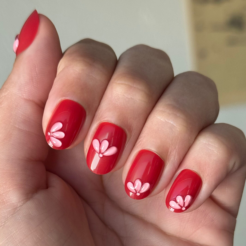 picture of Puffy Pink Petals - Press-On | Extra Short | Round