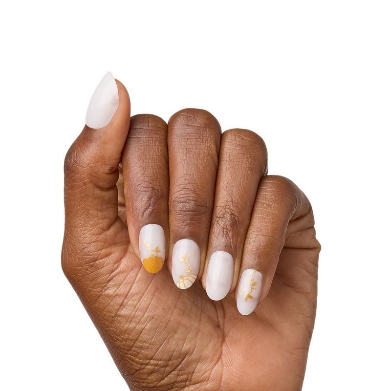 Pumpkin Glam - Press-On | Medium | Oval