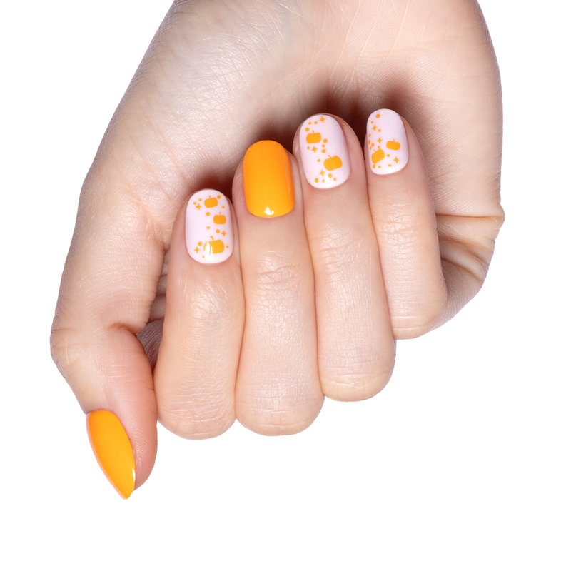 Pumpkin Party | Extra Short | Round - Tab Press-On